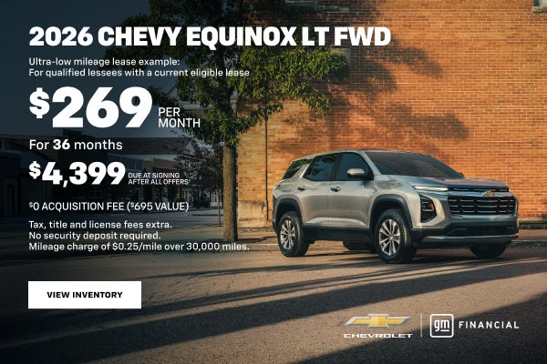 2026 Chevy Equinox LT FWD. Ultra-low mileage lease example for qualified lessees with a current e...